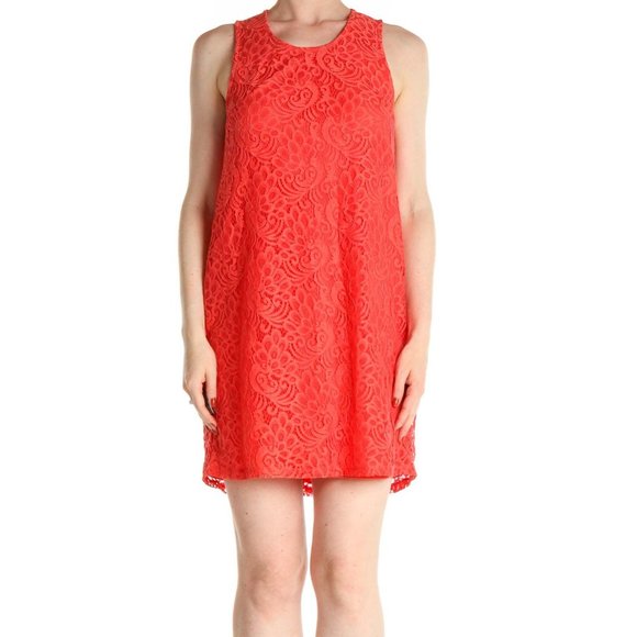 Maurice's Women Front Lace Shift Dress Sleeveless Back Keyhole Red Size Medium - Picture 1 of 9